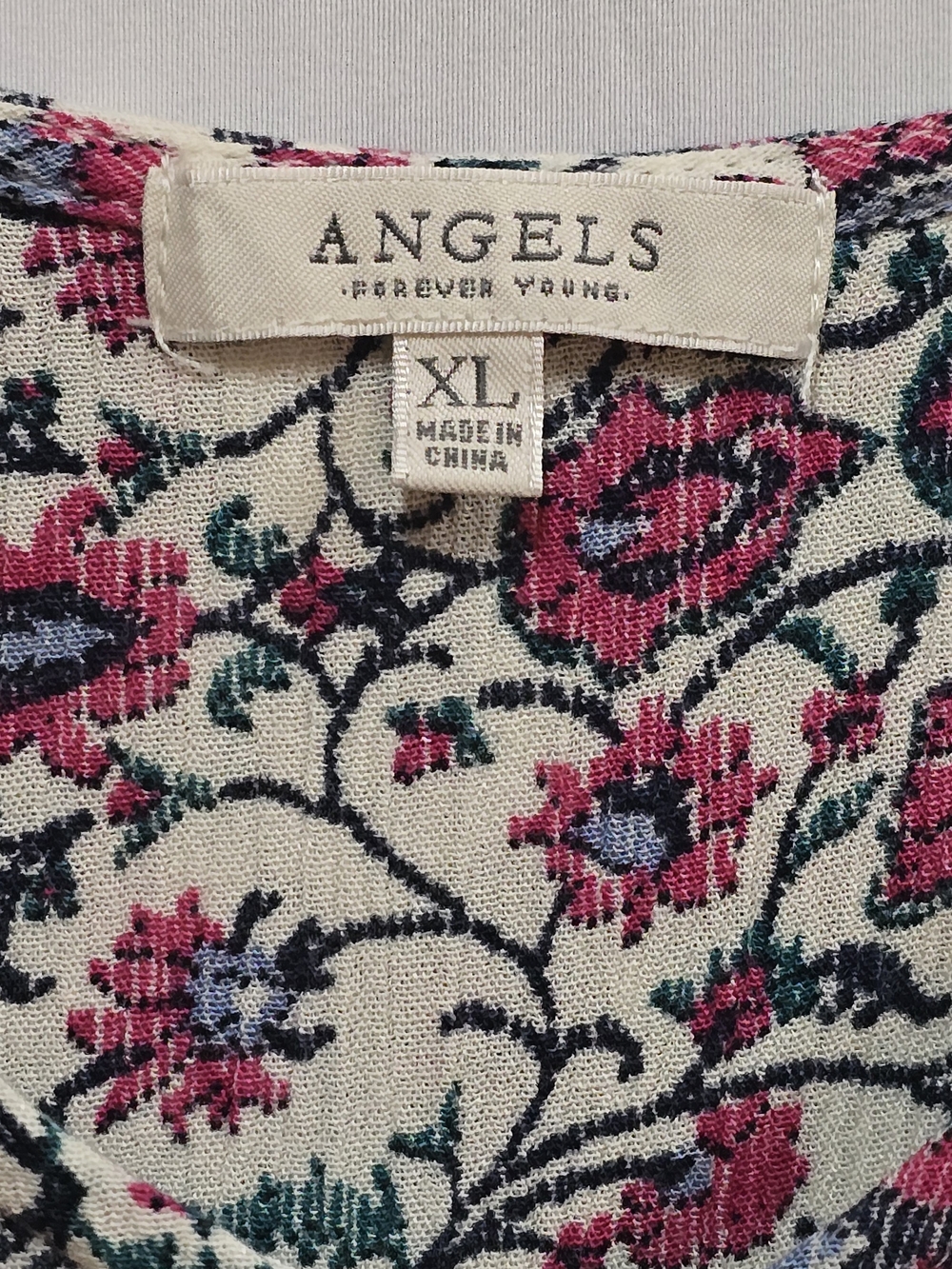 Angels Forever Young Bohemian-Style Maxi Dress Floral Print Tassel Tie XL EUC - Picture 4 of 7